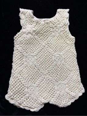 Seed Heritage Ivory Crochet Baby Top